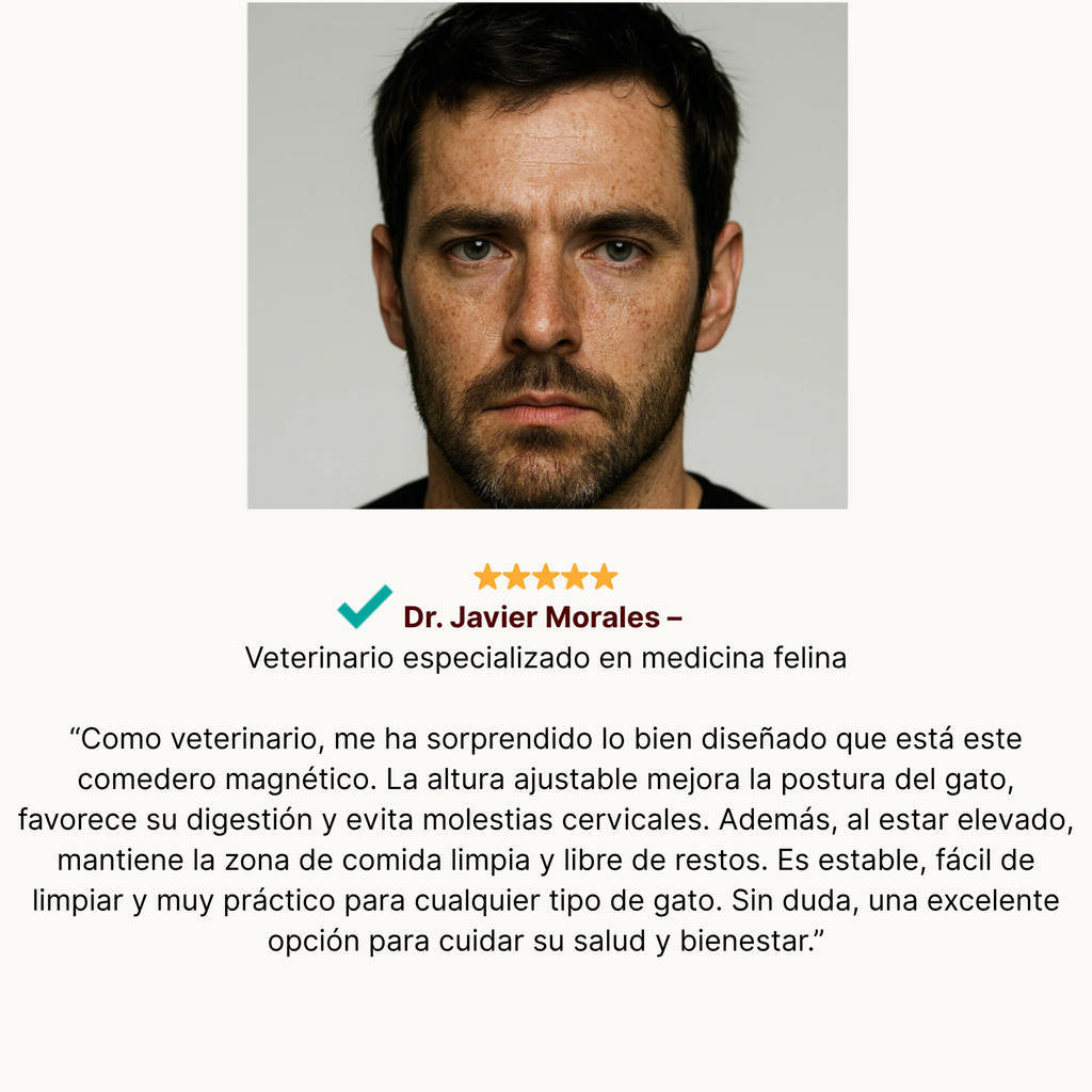 Comedero Elevado Antivómito para Gatos | Diseño Ergonómico que Mejora la Digestión y Cuida su Postura